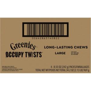 imageGreenies Occupy Twists Natural Dog Treats Large Breed Size Chicken Flavor 342 oz Pack 16 Count