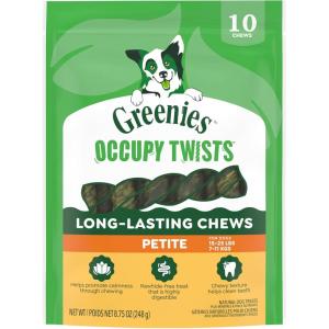imageGreenies Occupy Twists Natural Dog Treats Petite Breed Size Chicken Flavor 875 oz Pack 10 Count